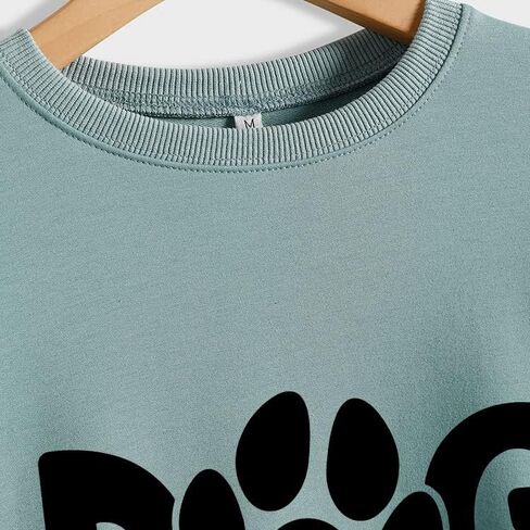 سويت شيرت حريمي على شكل كلب الجدة بأكمام طويلة ورقبة دائرية لطيف على شكل مخلب قمصان فضفاضة غير رسمية وبلوفرات بلوزة لمحبي الكلاب هدية in Kuwait