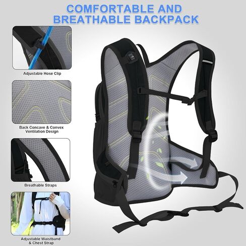 Hydration Backpack 20L Lightweight Breathable Water Backpack with 2L Water Bladder, Adjustable Chest Straps Running Hydration Vest for Cycling, Hiking, Climbing in Saudi Arabia