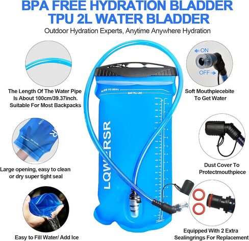 Hydration Backpack 20L Lightweight Breathable Water Backpack with 2L Water Bladder, Adjustable Chest Straps Running Hydration Vest for Cycling, Hiking, Climbing in Saudi Arabia