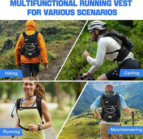 Hydration Backpack 20L Lightweight Breathable Water Backpack with 2L Water Bladder, Adjustable Chest Straps Running Hydration Vest for Cycling, Hiking, Climbing in Saudi Arabia