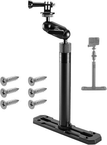 Kayak Camera Mount Compatible with GoPro and 1/4 Inch Threaded Cameras, Kayak Sports Camera Holder with Extendable Stand, Track, 1/4 Inch Screw in Saudi Arabia
