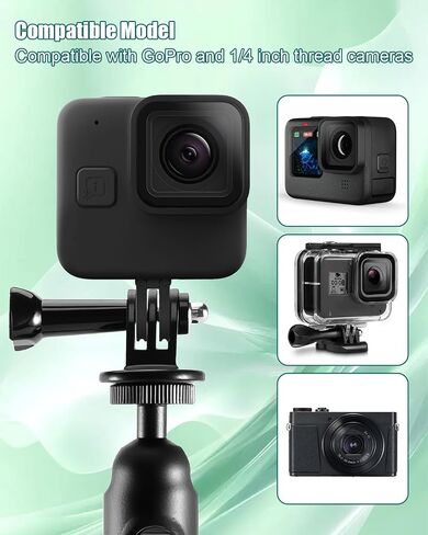 Kayak Camera Mount Compatible with GoPro and 1/4 Inch Threaded Cameras, Kayak Sports Camera Holder with Extendable Stand, Track, 1/4 Inch Screw in Saudi Arabia