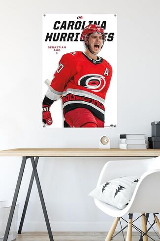 ملصق حائط من Trends International NHL Carolina Hurricanes - سلسلة Sebastian Aho المميزة 23، مقاس 22.37 بوصة × 34.00 بوصة، وحزمة ملصق ودبابيس دفع in Saudi Arabia