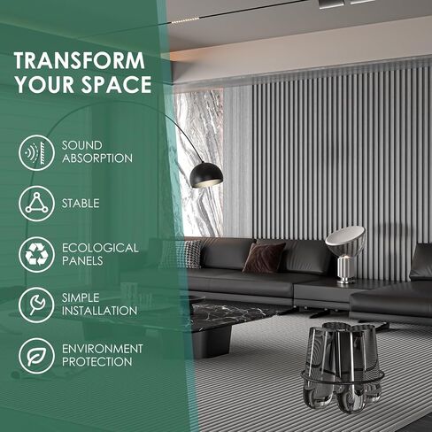 4-Piece Wood Slat Acoustic Panels for Stylish Interior Decor & Noise Reduction - 94.5" x 7.87" 3D Solid Wood Wall Panels for Ceiling and Wall, Covers 20.66 Sq Ft, Light Brown in Saudi Arabia