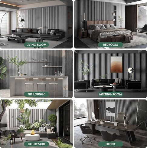 4-Piece Wood Slat Acoustic Panels for Stylish Interior Decor & Noise Reduction - 94.5" x 7.87" 3D Solid Wood Wall Panels for Ceiling and Wall, Covers 20.66 Sq Ft, Light Brown in Saudi Arabia