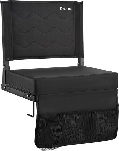 Stadium Seats for Bleachers with Back Support, Bleacher Chairs with Back and Cushion Bleacher Seats Portable Stadium Seats Thick Padded Folding Chair Comfort for Sports Events Black in Saudi Arabia