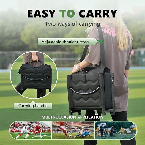 Stadium Seats for Bleachers with Back Support, Bleacher Chairs with Back and Cushion Bleacher Seats Portable Stadium Seats Thick Padded Folding Chair Comfort for Sports Events Black in Saudi Arabia