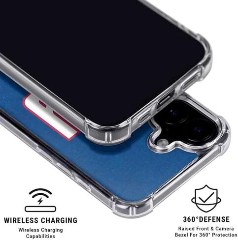 حافظة هاتف Skinit الشفافة متوافقة مع iPhone 16 Plus - تصميم أسود وأبيض مرخص رسميًا من NFL New York Giants in Saudi Arabia