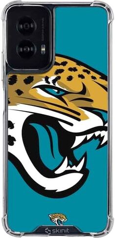 حافظة هاتف Skinit الشفافة متوافقة مع Moto G Power 5G (2024) - تصميم شعار كبير مرخص رسميًا من NFL Jacksonville Jaguars in Saudi Arabia
