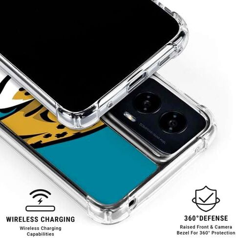 حافظة هاتف Skinit الشفافة متوافقة مع Moto G Power 5G (2024) - تصميم شعار كبير مرخص رسميًا من NFL Jacksonville Jaguars in Saudi Arabia