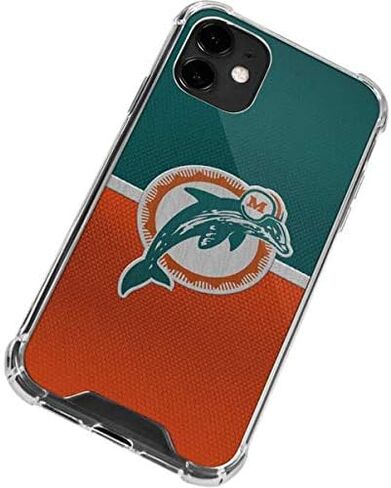 Skinit Clear Phone Case Compatible with iPhone 12 - Officially Licensed NFL Miami Dolphins Vintage Design in Saudi Arabia
