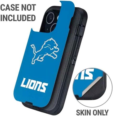 غلاف هاتف Skinit متوافق مع OtterBox Defender iPhone 15 - تصميم مرخص رسميًا من NFL Detroit Lions in Saudi Arabia