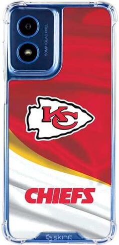 Skinit Clear Phone Case Compatible with Moto G 5G - Officially Licensed NFL Kansas City Chiefs Design in Saudi Arabia
