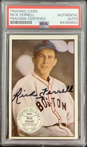 Rick Ferrell Signed 1983 Diamond Classics #17 Card Sox Autograph HOF PSA/DNA - Baseball Slabbed Autographed Cards in Saudi Arabia