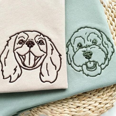 Personalized Dog Embroidered Sweatshirt for Women, Custom Photo Pets Sweatshirt, Pet Name Sweatshirts Women, Customized Pet Lover Gifts, Christmas Mothers in Saudi Arabia