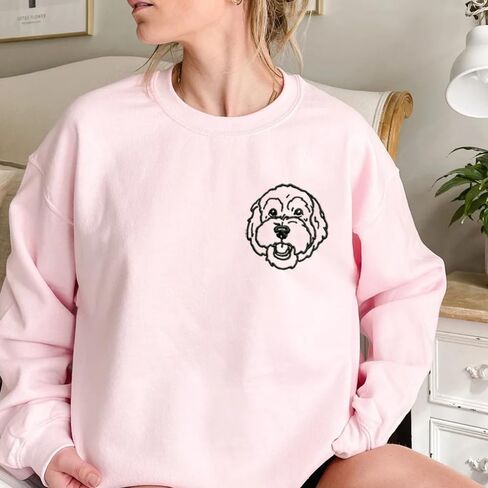 Personalized Dog Embroidered Sweatshirt for Women, Custom Photo Pets Sweatshirt, Pet Name Sweatshirts Women, Customized Pet Lover Gifts, Christmas Mothers in Saudi Arabia