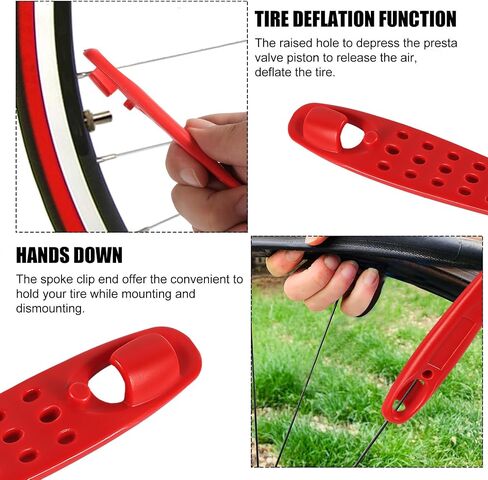 10pcs Bike Tire Levers, Bicycle Tire Levers Tyre Spoon Changing Tool for Inner Outer Tube Tire Portable Plastic Tire Lever for Road Mountain Bike Tyre Repair Removal Tools (Red Black) in Saudi Arabia