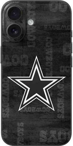 ملصق هاتف Skinit متوافق مع iPhone 17 - تصميم أسود وأبيض مرخص رسميًا من NFL Dallas Cowboys in Saudi Arabia