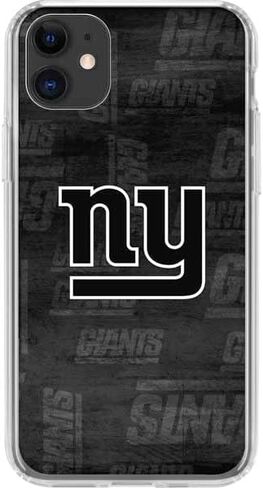 Skinit Clear Phone Case Compatible with iPhone 11 - Officially Licensed NFL New York Giants Black & White Design in Saudi Arabia