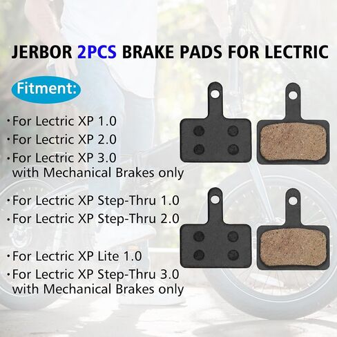 JERBOR 2pcs Brake Pads for Lectric XP 1.0/2.0/3.0 XP Step-Thru 1.0/2.0/3.0 XP Lite 1.0, Rear Front Semi-Metallic Brake Pad Disc Brake, E-Bike Replacement for Lectric in Saudi Arabia