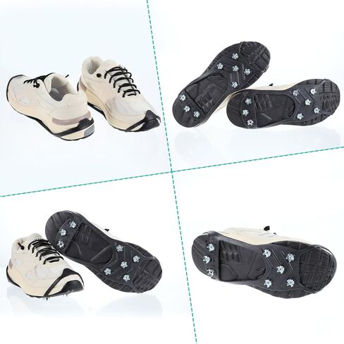 Non-Slip Ice Traction Spikes for Boots & Shoes, Gripper Spikes Crampons 8-Steel Studs Ice Cleats, for Winter Hiking, Climbing, ICES Fishing, Snow & ICES Safety, Durable Traction Cleats (L-Size) in Saudi Arabia