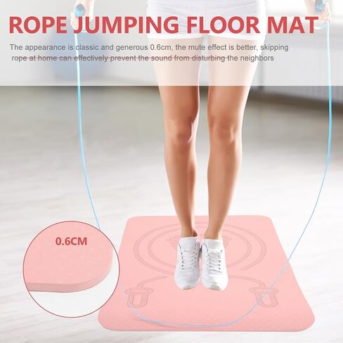 Milisten Thick Jump Rope Mat, Non-Slip Sports Exercise Mat, Absorbent Fitness Floor Pad with High-Density Padding for Home Gym, Noise Reducing Workout Pad for Kids & Adults in Saudi Arabia