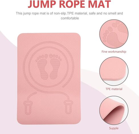 Milisten Thick Jump Rope Mat, Non-Slip Sports Exercise Mat, Absorbent Fitness Floor Pad with High-Density Padding for Home Gym, Noise Reducing Workout Pad for Kids & Adults in Saudi Arabia