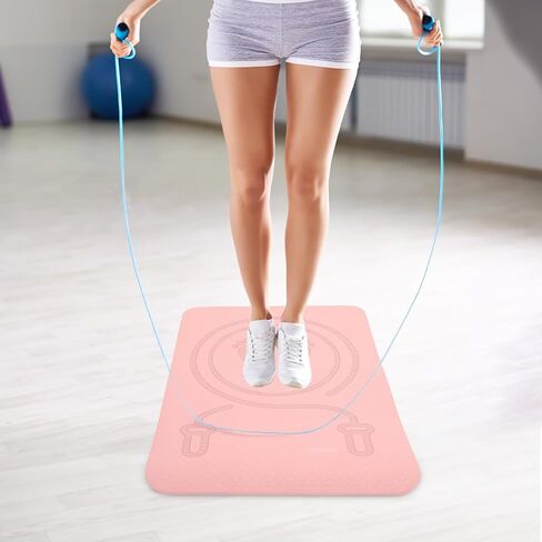 Milisten Thick Jump Rope Mat, Non-Slip Sports Exercise Mat, Absorbent Fitness Floor Pad with High-Density Padding for Home Gym, Noise Reducing Workout Pad for Kids & Adults in Saudi Arabia