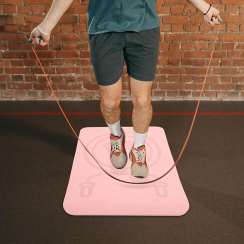 Milisten Thick Jump Rope Mat, Non-Slip Sports Exercise Mat, Absorbent Fitness Floor Pad with High-Density Padding for Home Gym, Noise Reducing Workout Pad for Kids & Adults in Saudi Arabia