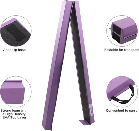 Modern-Depo 6ft/8ft Gymnastics Balance Beam for Home Use, Folding Balance Beam, Anti-Slip Surface, Practice Gymnastics Equipment for Kids, Physical Therapy in Kuwait