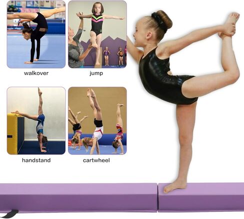 Modern-Depo 6ft/8ft Gymnastics Balance Beam for Home Use, Folding Balance Beam, Anti-Slip Surface, Practice Gymnastics Equipment for Kids, Physical Therapy in Kuwait