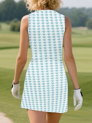 Womens Crew Neck Tennis Dress Sleeveless Golf Athletic Dress for Workout Athletic in Saudi Arabia