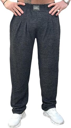 Mens/Womens Baggy Workout Pants Bodybuilding Gym Workout Active wear in Heather/Charcoal in Saudi Arabia