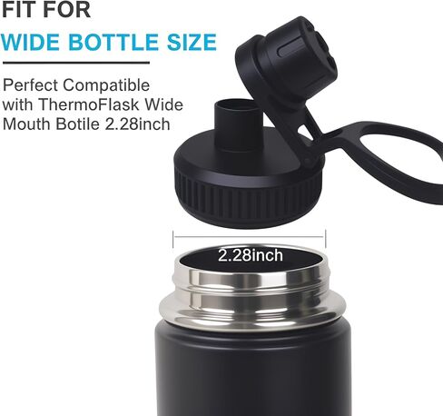 Compatible with Thermoflask Lid Replacement,1Pack Leak-Proof Lids Compatible with Thermoflask 16 18 24 32 40 64oz Wide Mouth Bottle,Secure Fit,BPA-Free. in Kuwait