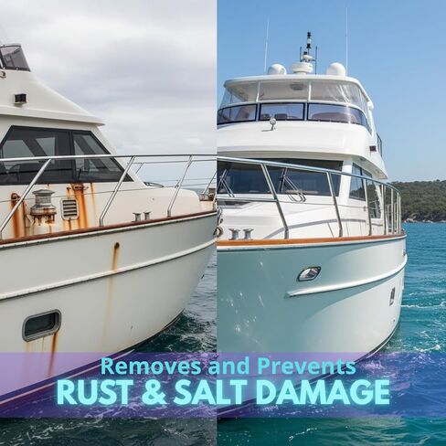 [1 Gallon & 32oz] Boat Salt Remover & Road Salt Cleaner | Ultra Concentrated pH-Neutral Formula | Removes Snow Road Brine & Prevents Corrosion | Safe for Automobiles, Outboards, Boats & Trailers in Saudi Arabia