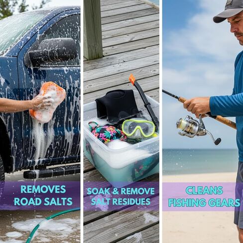[1 Gallon & 32oz] Boat Salt Remover & Road Salt Cleaner | Ultra Concentrated pH-Neutral Formula | Removes Snow Road Brine & Prevents Corrosion | Safe for Automobiles, Outboards, Boats & Trailers in Saudi Arabia