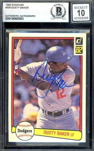 Dusty Baker Gem Mint 10 Beckett BAS Signed 1982 Donruss Autograph - Baseball Slabbed Autographed Cards in Saudi Arabia