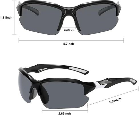 Polarized Cycling Sunglasses for Men & Women - UV400 Protection, Lightweight Non-Slip Sports Glasses for Running, Hiking, Riding Accessories in Saudi Arabia