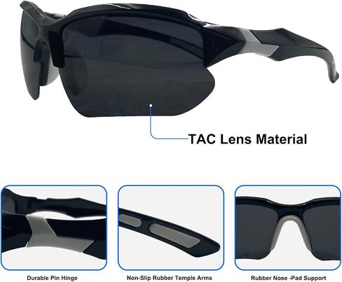 Polarized Cycling Sunglasses for Men & Women - UV400 Protection, Lightweight Non-Slip Sports Glasses for Running, Hiking, Riding Accessories in Saudi Arabia
