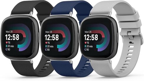 3 عبوات من الأربطة الرياضية من السيليكون الناعم لـ Fitbit Versa 4/Versa 3/Sense 2/Sense، أشرطة بديلة للرجال والنساء in Saudi Arabia