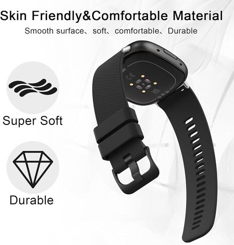 3 عبوات من الأربطة الرياضية من السيليكون الناعم لـ Fitbit Versa 4/Versa 3/Sense 2/Sense، أشرطة بديلة للرجال والنساء in Saudi Arabia