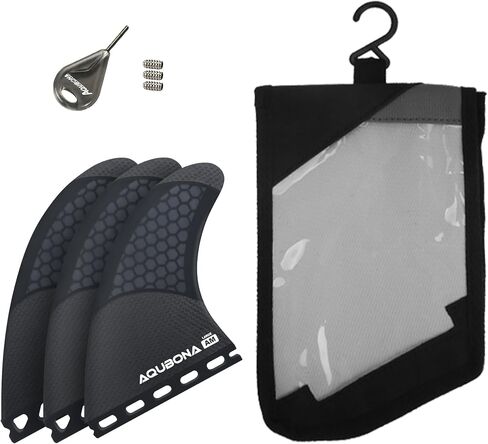 AQUBONA Single Dual Tab G3/G5/G6/G7 Half Carbon+Honeycomb Surfboard fin Tri Fin Thruster Set Surfboard fins (Fu, G3(S)) in Saudi Arabia