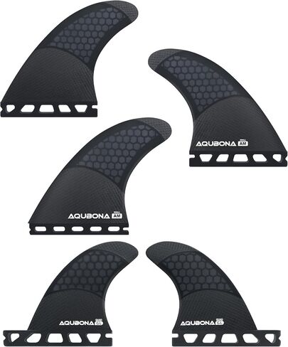 AQUBONA Single Dual Tab G3/G5/G6/G7 Half Carbon+Honeycomb Surfboard fin Tri Fin Thruster Set Surfboard fins (Fu, G3(S)) in Saudi Arabia