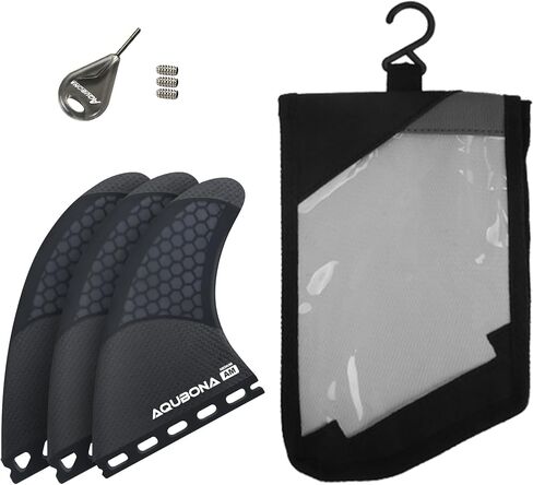 AQUBONA Single Dual Tab G3/G5/G6/G7 Half Carbon+Honeycomb Surfboard fin Tri Fin Thruster Set Surfboard fins (Fu, G3(S)) in Saudi Arabia