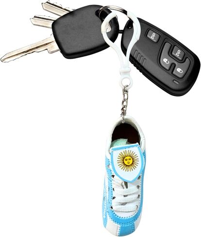 Argentina Soccer Cleat Keychain, Mini Football Boot Design, 3.5 Inch, Blue and White in Saudi Arabia