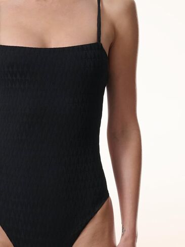 Wolford شعار السباحة شاطئ الجسم للنساء ث شعار شكل عالية قطع فتحات الساق متقاطع الظهر الذهب التوقيع الخرز ملابس السباحة in Saudi Arabia