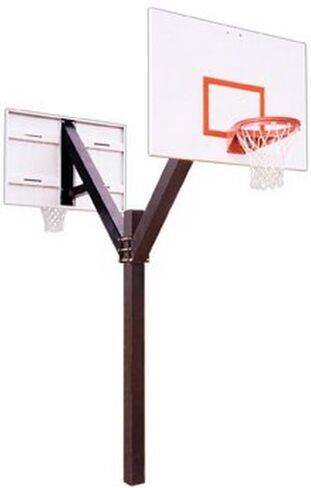 First Team Legend Playground Dual Steel Double Sided In Ground Fixed Height Basketball System44; Orange in Kuwait
