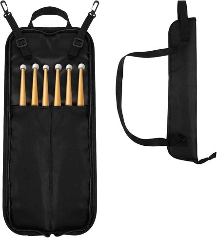 Drum Stick Bag Holder Hanging Drumstick Bag With Crossbody Shoulder Strap Drum Sticks Bags Container Up To 4 Pairs Drumstick Storage for Percussion Rock Band Jazz Acoustic Drummer Practice Students in Saudi Arabia