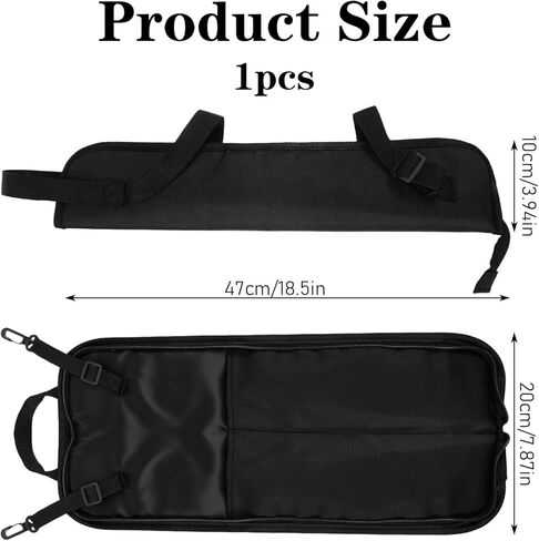 Drum Stick Bag Holder Hanging Drumstick Bag With Crossbody Shoulder Strap Drum Sticks Bags Container Up To 4 Pairs Drumstick Storage for Percussion Rock Band Jazz Acoustic Drummer Practice Students in Saudi Arabia