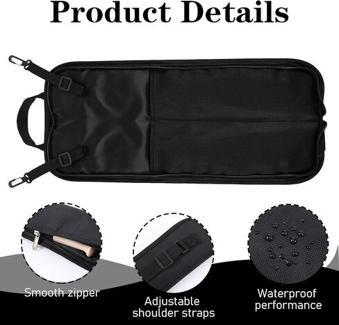 Drum Stick Bag Holder Hanging Drumstick Bag With Crossbody Shoulder Strap Drum Sticks Bags Container Up To 4 Pairs Drumstick Storage for Percussion Rock Band Jazz Acoustic Drummer Practice Students in Saudi Arabia